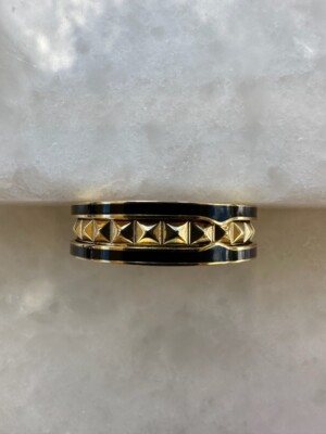 18 K Gold Italian Laminate Over Titanium Men Ring Size 11