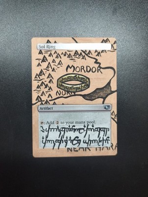 MTG Altered Art Sol Ring Commander 2014 Lords Of The Ring EDH Magic Hand Painted