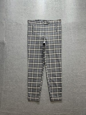 Soho Women Pants L Multicolor Check Tapered Leg Stretch High Rise Pocket Casual
