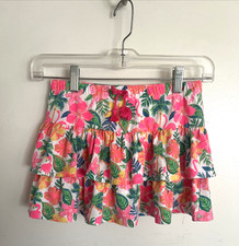 Tommy Bahama Kid Colored Tropical Print Tired Ruffle Skort/Skirt Size M 7/8