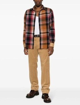 DSQUARED2 Timberman Check Pattern Shirt Wool Blend Button Up Men's Large IT 50