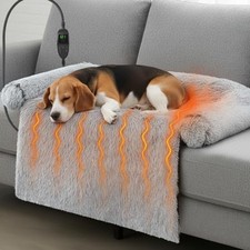 Heated Dog Couch Bed for Medium Size Dog Adjustable 35 x 31 x 5 Inch