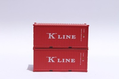 JTC Model Trains 205311 N K-Line 20' Standard Height Container (Pack of 2)