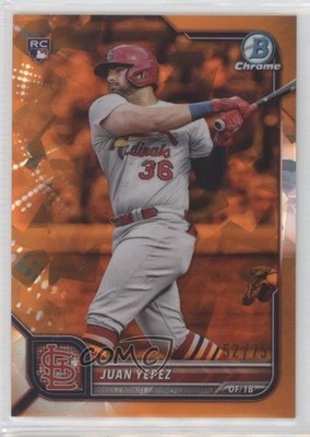 2022 Bowman Chrome Sapphire Orange 52/75 Juan Yepez #26 Rookie RC y5m