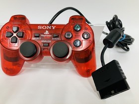 PS2 Controllers Skeleton Red Clear SCPH-10010  Dual Shock 2 Tested & Memory card