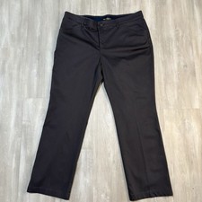 Lee Women's Flex Motion Pants Brown Sz 16 ShortMid Rise Regular Fit Straight Leg