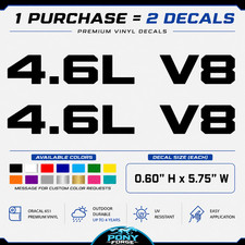 4.6l V8 Hood Scoop Vinyl Decals 96-10 Mustang Gt V8 Sn95 S197 F150 2v 3v 4v