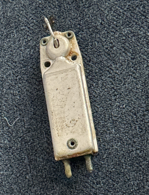Metal Silver Tone Cabinet Lock Latch Mechanism with Key Marked "93 1"