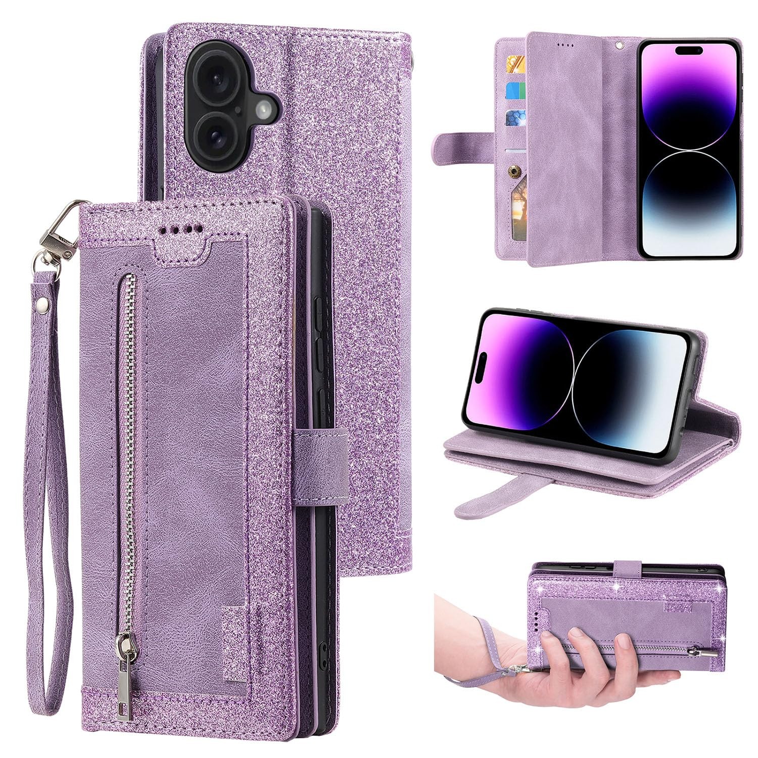 Coque pour iPhone 16 Plus etui en cuir PU style vintage aux finitions soignees