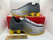 Nike Shox R4 IH3397-078 Vast Grey Bright Citron Yellow Men's Size