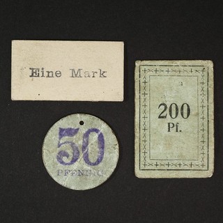 3x Notgeld: 1 Mark o.D. Niederwiesa und 50 200 Pfennig o.D. unbestimmt
