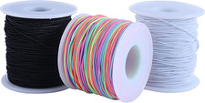 3 Rolls 1.5mm Rubber Elastic Cord, 99 Yards Mixed Stretchy Bracelet Strings f...