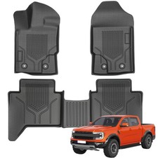 Floor Mats Custom Fit for 2019-2023 Ford Ranger SuperCrew All Weather Protect...