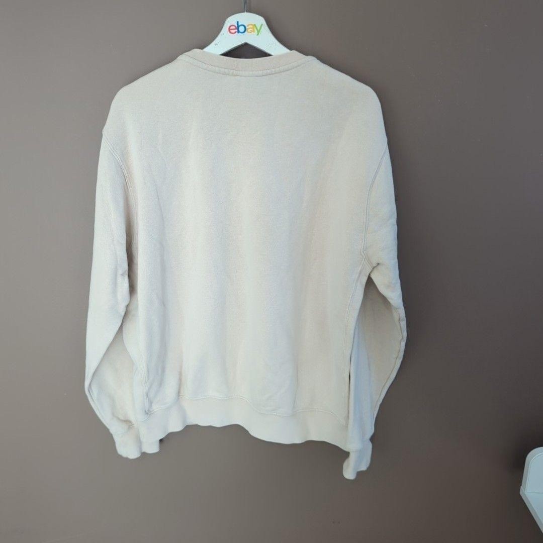Nike Sweatshirt Mens Large Beige Fleece Pullover Small Swoosh Logo Crewneck image 5