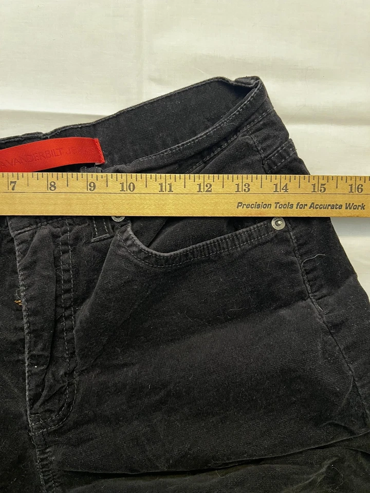 Pantalones de mezclilla Vanderbilt para mujer 6 negros de pana corte bota elásticos informales cómodos Foto 4 de 4