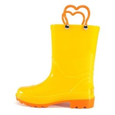 Toddler Rain Boots Kids Rainboots Boys Girls Waterproof Easy 10 Toddler Yellow