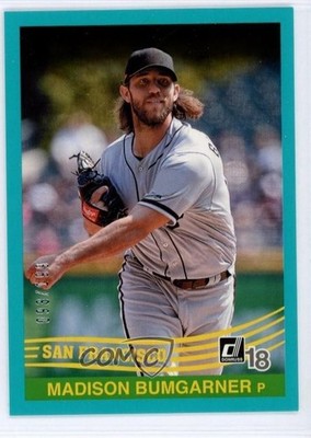 2018 Panini Donruss Retro 1984 Teal Border 99/199 Madison Bumgarner #259 2u3