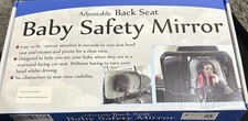 Baby Car Mirror - Adjustable Back Seat Baby Safety Mirror 12" x 7" - Black