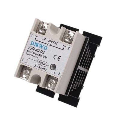 SSR-40DA Solid State Relay DC to AC Input 3-32V DC Output 24-380V AC with Hea...