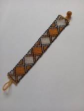 Zulu beaded Bracelet  Handmade by Zulu Ladies South African Gold and Silver 