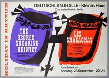 GEORGE SHEARING Donna Hightower – vintage original Berlin 1962 concert poster