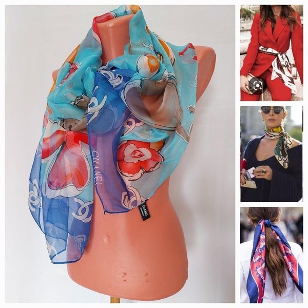 Women Italy Scarf Multicolor Silk One size