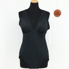 Trimshaper Black One Piece Swimsuit Tummy Control Ruched Style Size 14 NWT