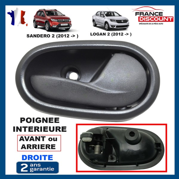 Griff Schwarz TüR Vorne Oder RüCkseite Recht Passagier Dacia Logan 2 Sandero 2-image