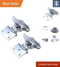 Silver Tone Twist Latch with Large Keeper - Durable Metal Toggle Clamp Set of 2