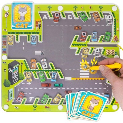 Magnetic Alphabet Maze Board, Preschool ABC Learning Toy with Magnetic Pen
