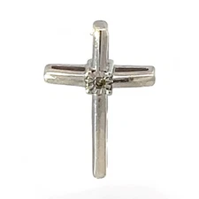 Sterling Silver Diamond Cross Pendant (KS1024685)