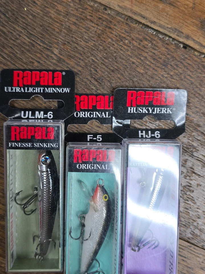 🐟 3 Rapala Fishing Lures - Silver Chrome Sinking Original Rattlin' Jerk Minnow - Image 2 of 3