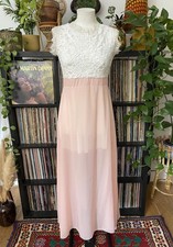 Pale Pink Lace Detail Maxi Dress 