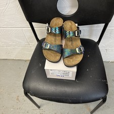 Image of Papillio By Birkenstock Dorothy Shiny Snake Ladies Double Buckle Sandal Size 5