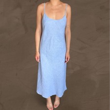 j crew linen slip dress midi blue Gwyneth size 0