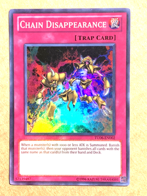 yugioh chain cards yugioh Chain Disappearance TU06-EN002 Super Rare Near Mint