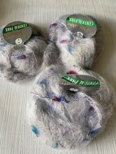 Luxury mohair wool yarn bundle 3x50g light grey fluffy yarn real mohair