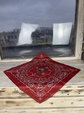 Retro 00s Ralph Lauren RL67 Cotton Red Bandana USA Cowboy Print Western Scarf