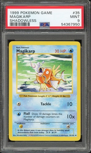 Magikarp (Shadowless) graded PSA 9 for sale on eBay