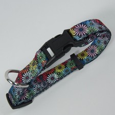 Chrysanthemum Flower Design Adjustable Dog Collar S/M/L Durable Nylon Pet Collar