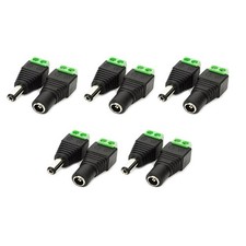 10pcs Male Female DC Power Jack Connector Plug 2.1 x 5.5mm for Single Strip LED
