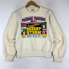 VTG Small FOTL Desert Storm Kuwait Freedom Fighters 90s Sweater Made in USA
