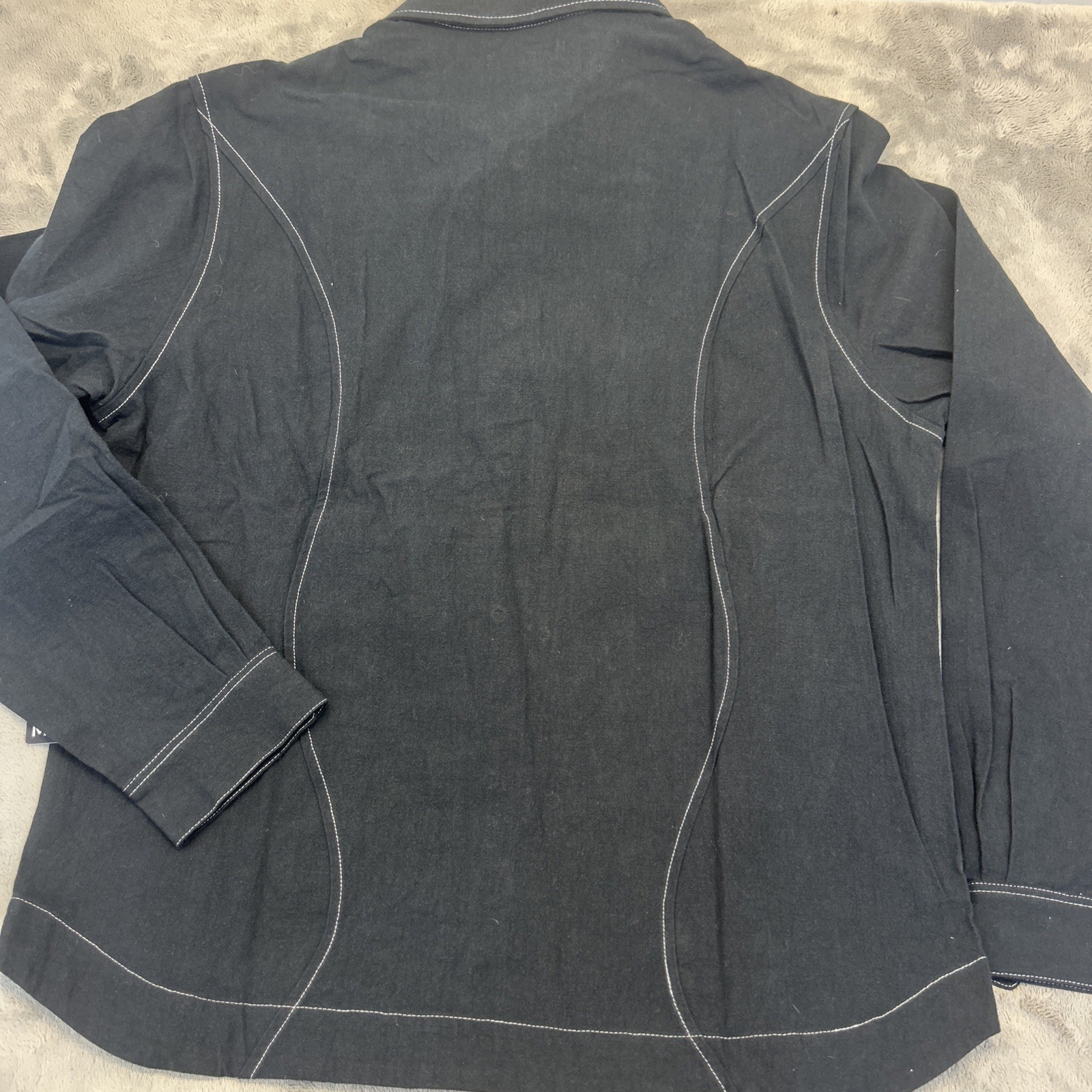 Madhappy Western Shirt Unisex M Blue Pearl Snap Button Long Sleeve Split Collar image 5
