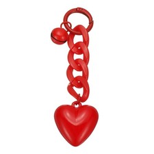 Plastic Cute Heart Keychain for Women for Handbag Red