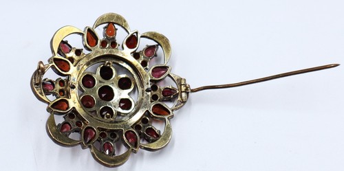 Antique gold filled & Bohemian garnet pin brooch - 第 7/8 張圖片