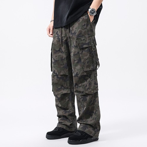 Retro Baumwolle Camouflage Workwear Hose Herren mehrere Taschen Sommer Freizeithose - Bild 2 von 22