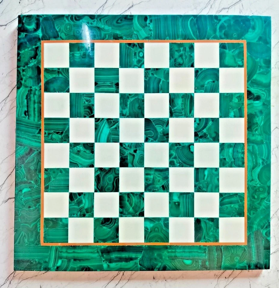 Malachite Marble Chess Set / Chess Table Top , Handmade Table Top, Gift. - Image 2 of 4