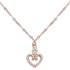 Rose Gold Plated Infinite Love Heart Cz .925 Sterling Silver Necklace