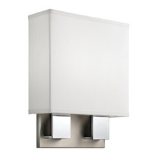 Kichler 11in 1-Light Wall Sconce Brushed Nickel Chrome