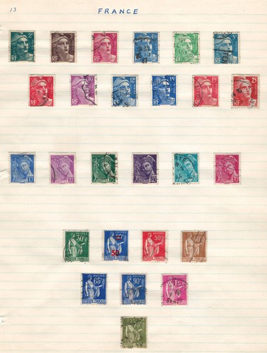 FRANCE  Very Fine Used Stamps Hinged on list # 13 - Bild 1 von 6